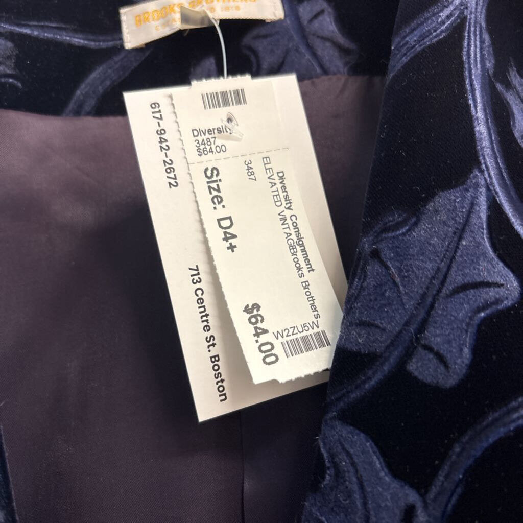 Brooks Brothers Vintage Blazer Velvet Laces Navy Size 10
