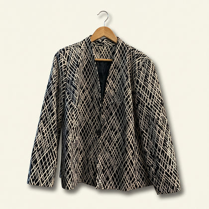 Covington Blazer Jacket Hashes Black/Beige Size 16-18W