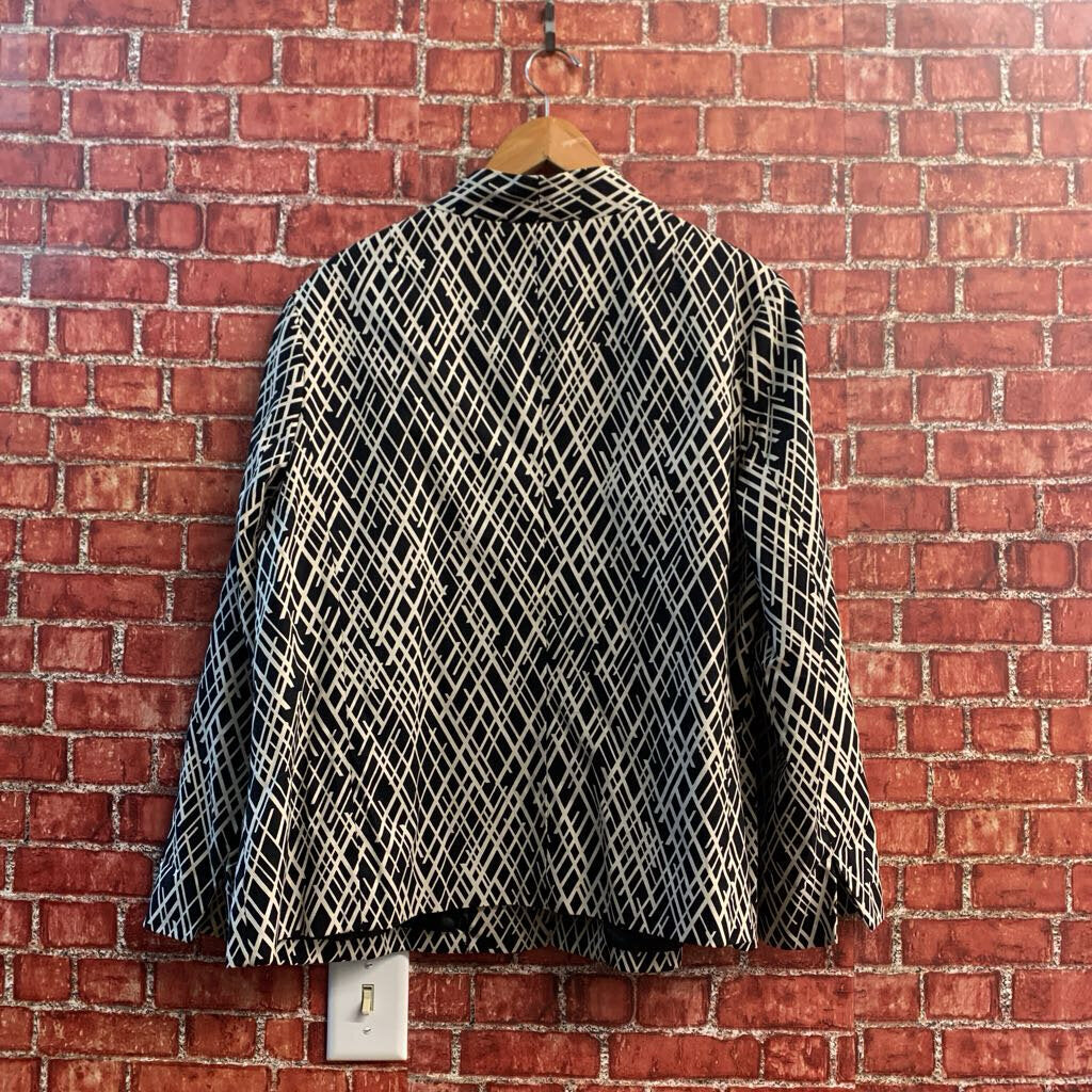 Covington Blazer Jacket Hashes Black/Beige Size 16-18W