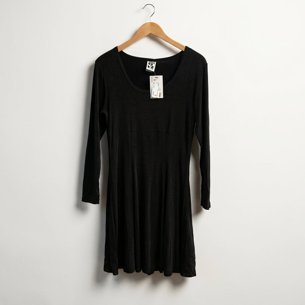 Zanoni by Jalate Vintage Midi Dress Long Sleeve Stretch Black Ladies Size L