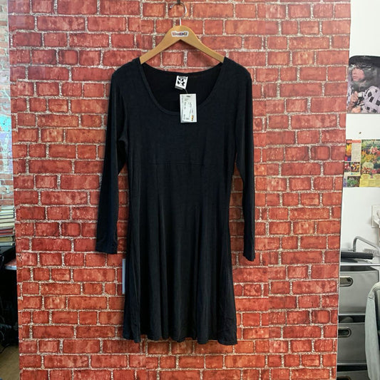 Zanoni by Jalate Vintage Midi Dress Long Sleeve Stretch Black Size L