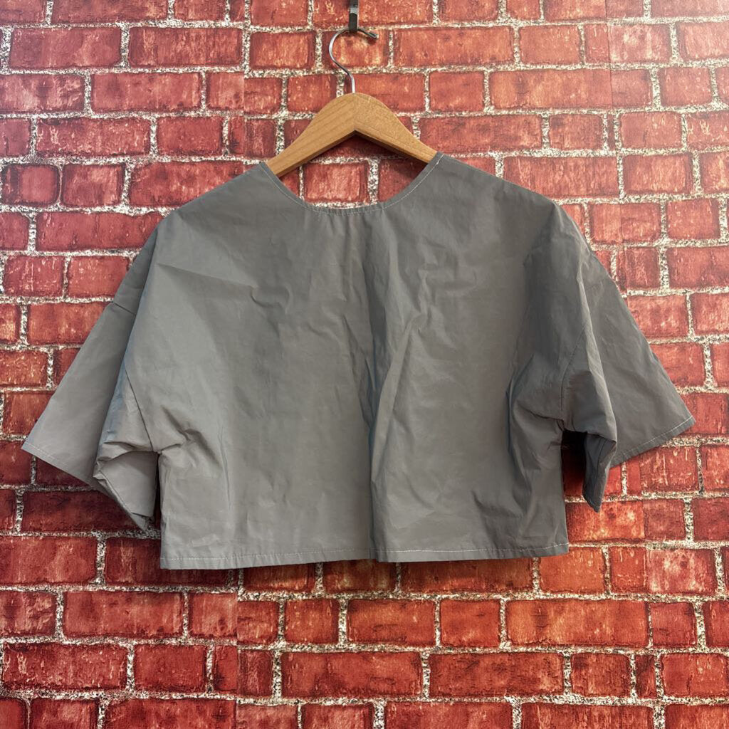 My Mum Made It Crop Top Metallic Silver Size L