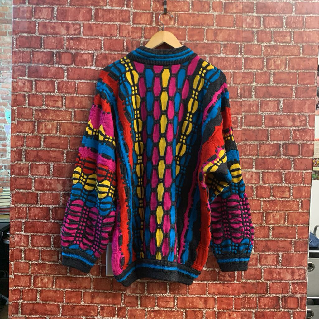 Coogi Vintage Knit Sweater Wool Grey/Multi Men’s Size XL