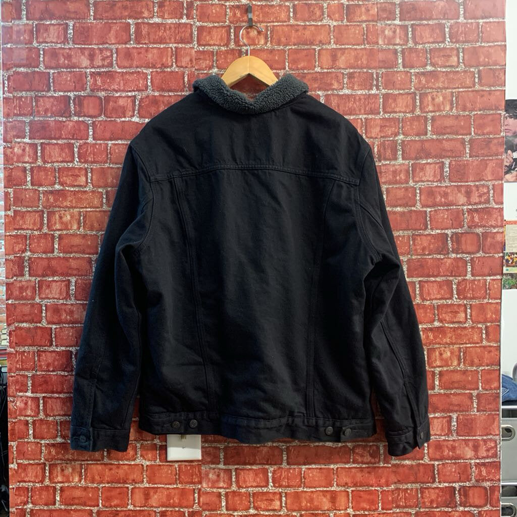 Levi Strauss & Co Sherpa Jacket Fleece Lined Denim Black/Grey Men’s Size XXL