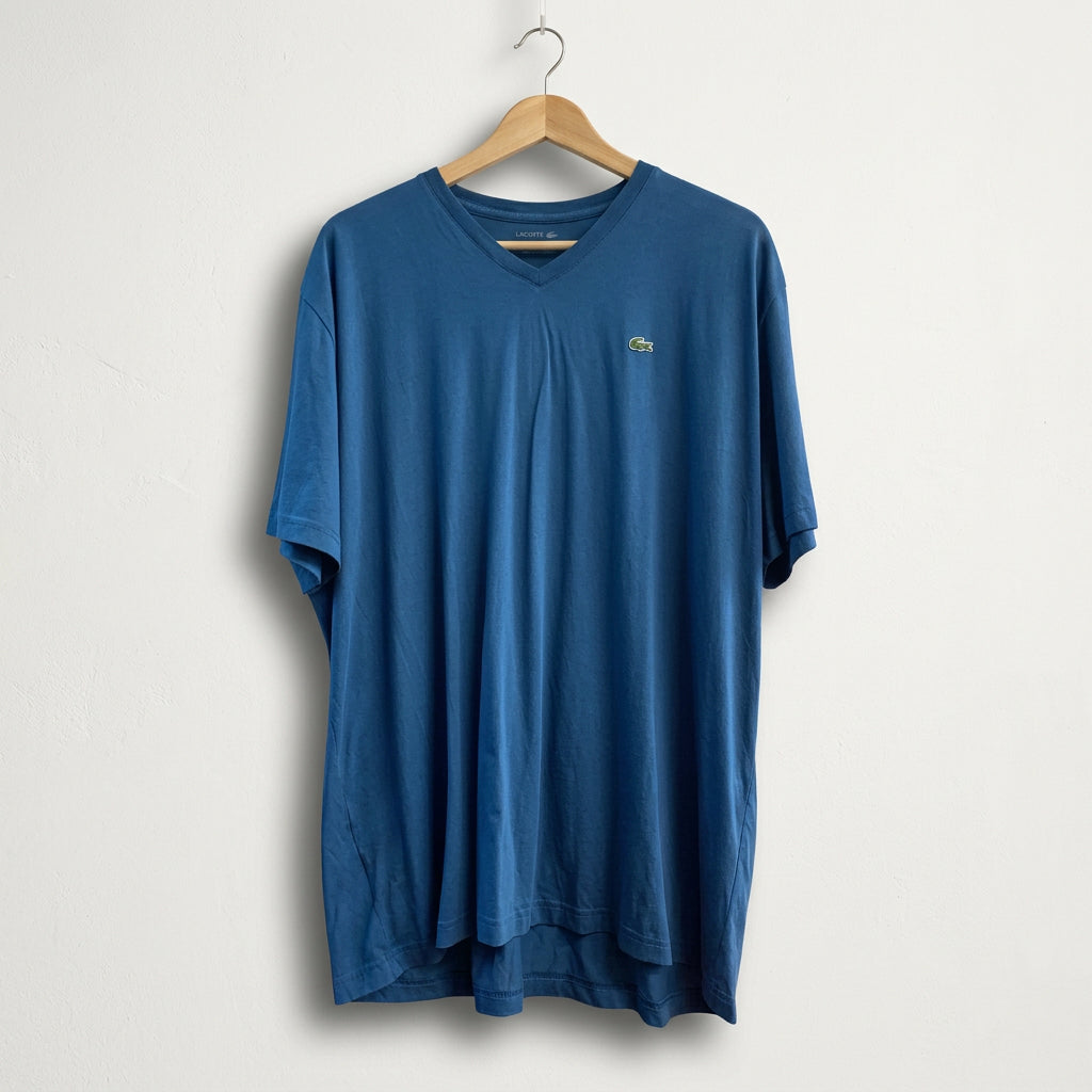 Lacoste V Neck Tee Blue Men’s Size 4XL