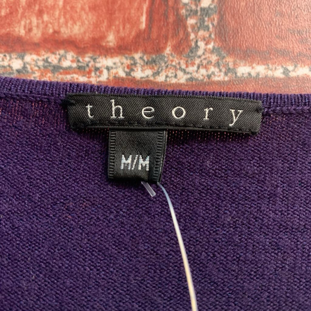 Theory Sweater Dress/Tunic Wool Purple Ladies Size M