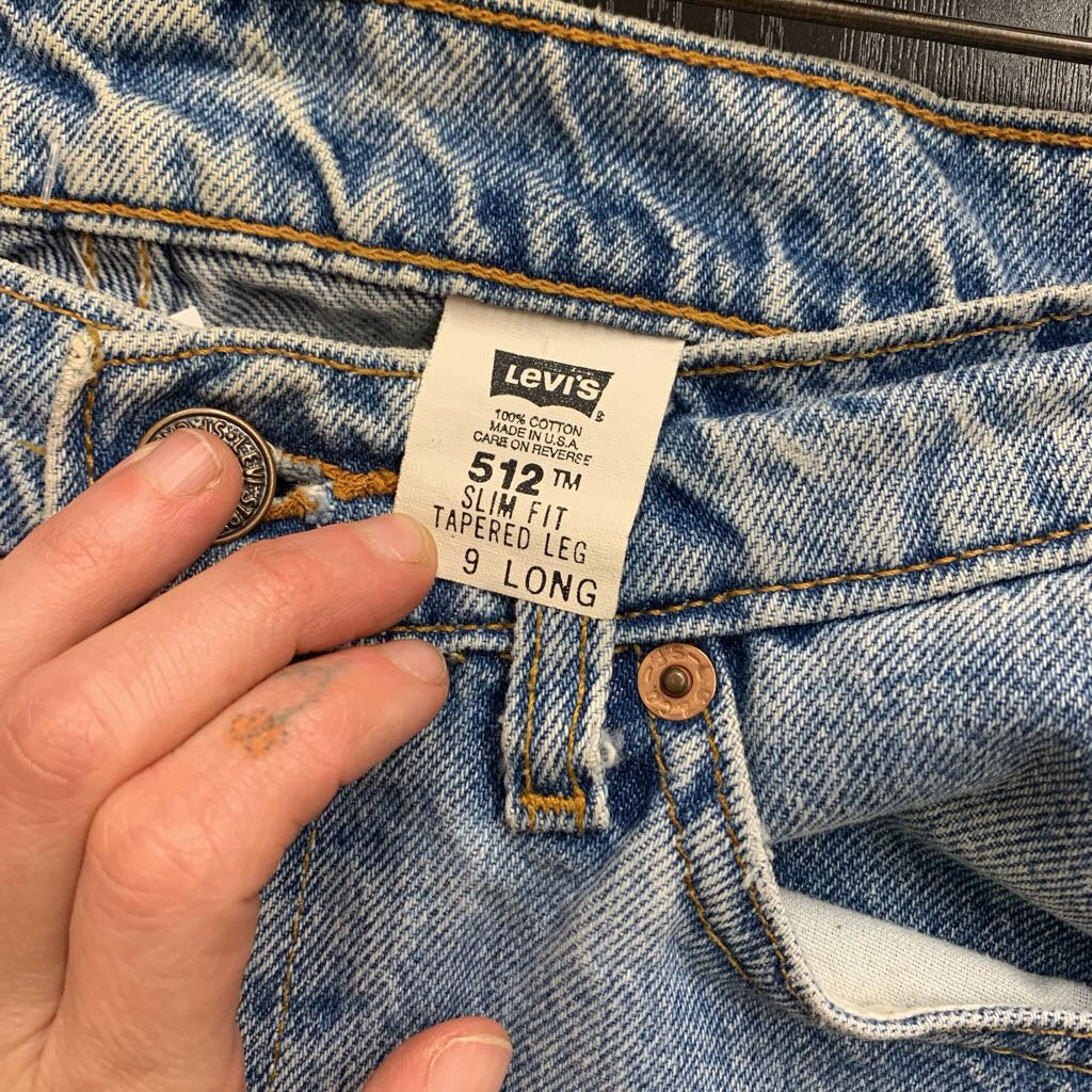 Levis 512 Vintage 1996 Jeans Slim Blue Ladies Size 9
