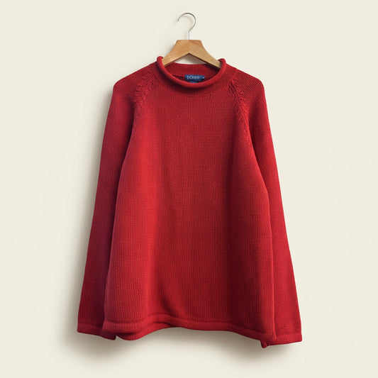 J Crew Vintage Knit Sweater Mock Neck Red Men’s Size L
