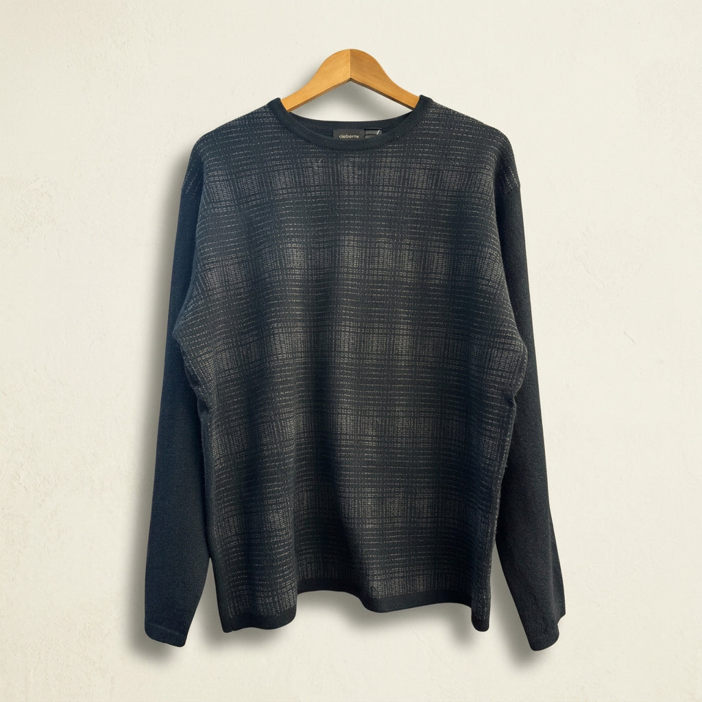 Claiborne Sweater Merino Wool Black/Grey Men’s Size XL