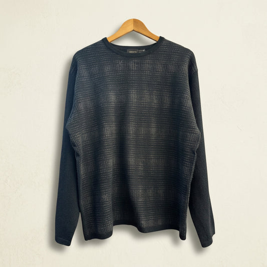 Claiborne Sweater Merino Wool Black/Grey Men’s Size XL