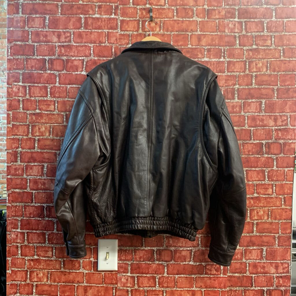 Banana Republic Vintage Bomber Jacket Leather Brown