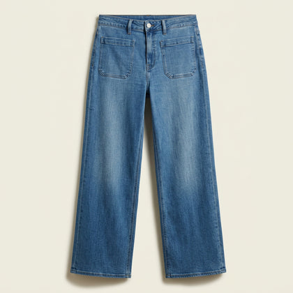 Quince Jeans Front Pockets Wide Leg Blue Ladies Size 30
