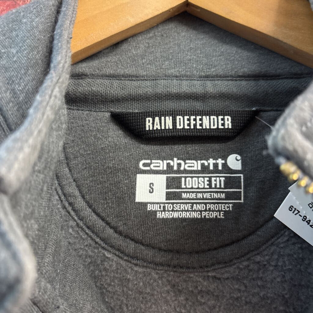 Carhartt Hoodie 1/4 Zip Grey Men’s Size S AS-IS (stains @ cuffs)