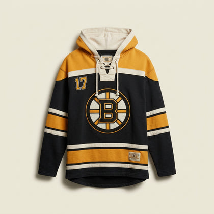Old Time Hockey Bruins Lacer Hoodie Yellow/Black/White Men’s Size M