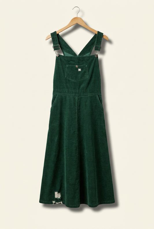 Diversity Repair Lab x Madewell Overall Skirt Corduroy Green Ladies Size M