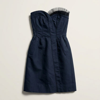 Marc by Marc Jacobs Strapless Midi Dress Tulle Chest Embellishment Navy Ladies Size 0
