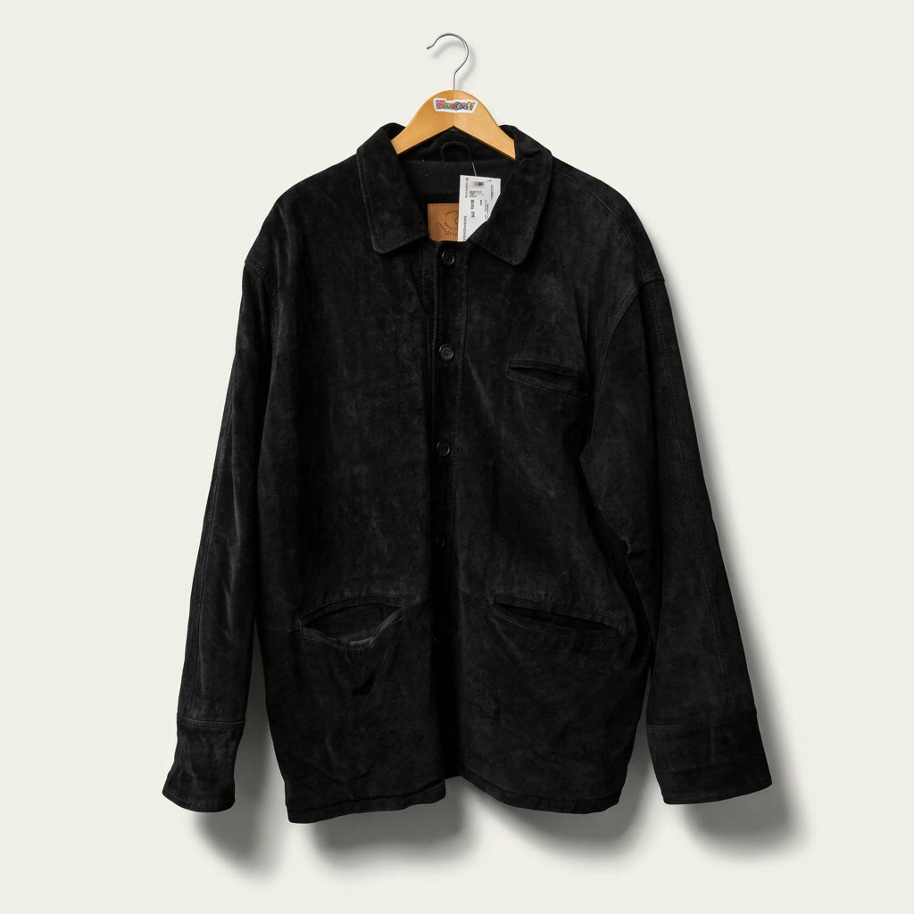 Vintage Ciro Citterio Black Suede Button Front Men’s Size XL