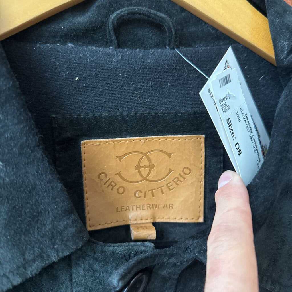 Vintage Ciro Citterio Black Suede Button Front Men’s Size XL