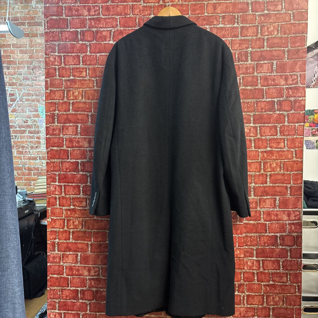 Vintage Oleg Cassini Black Wool Overcoat Men’s Size 46R