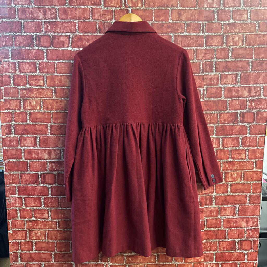 Vintage Street Life Red Wool Peplum Coat Ladies Size S