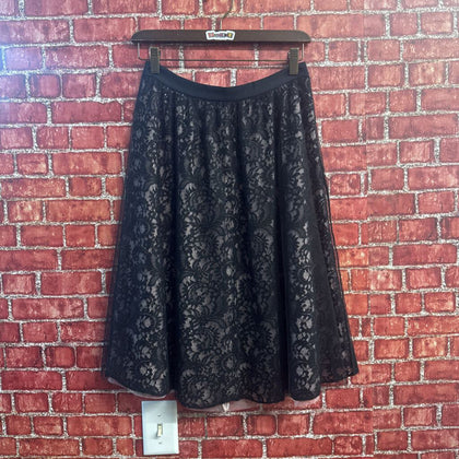 Express Midi Skirt Lace Mesh Black/Pink