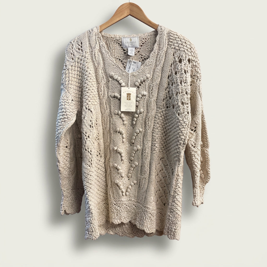 NWT Vintage Express Tricot Silk Blend Cable Knit Sweater Ladies Size XS