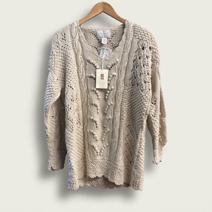 NWT Vintage Express Tricot Silk Blend Cable Knit Sweater Ladies Size XS