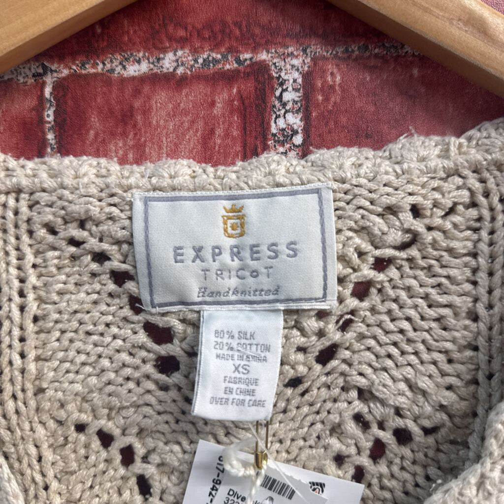 NWT Vintage Express Tricot Silk Blend Cable Knit Sweater Ladies Size XS