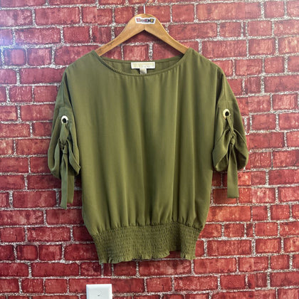 Michael Michael Kors Blouse 1/2 Sleeve Olive Size P/XS