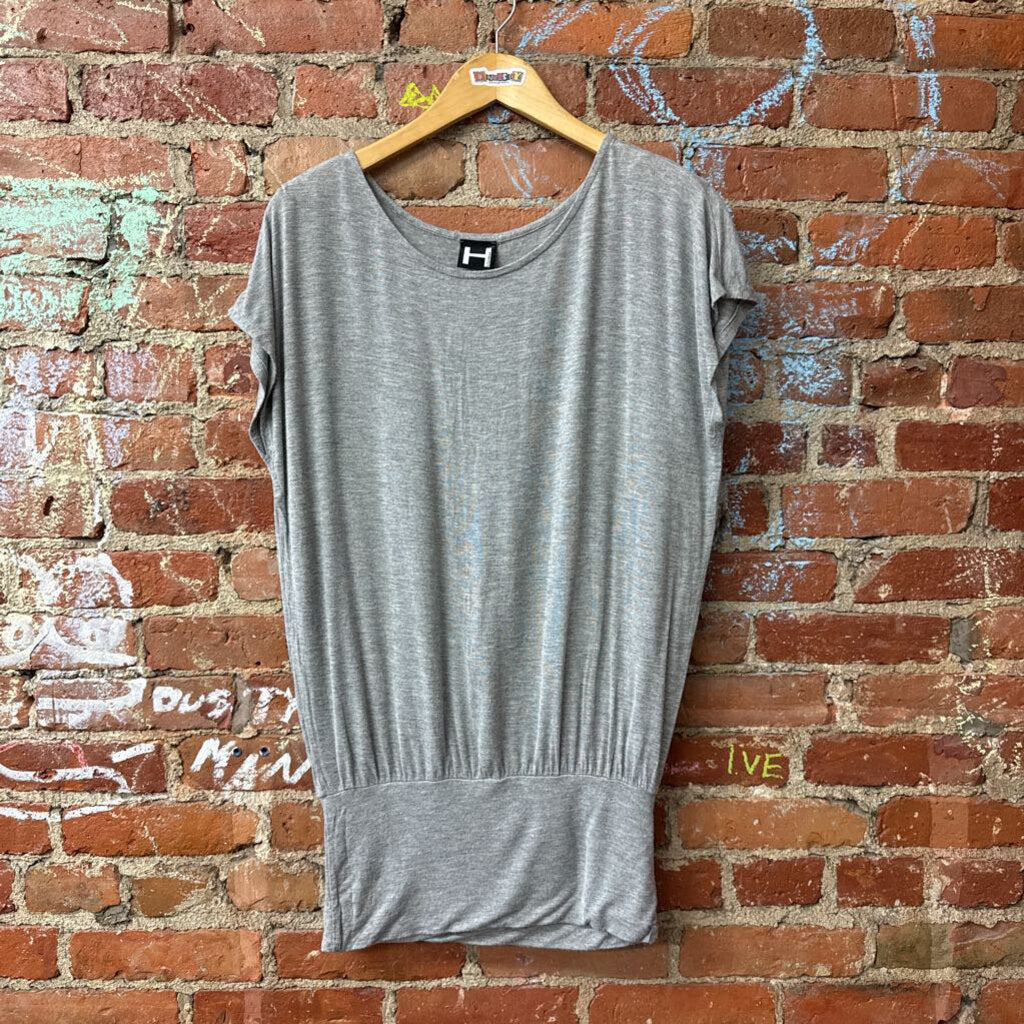 H by Bordeaux Top Cap Sleeve Heather Grey Size S