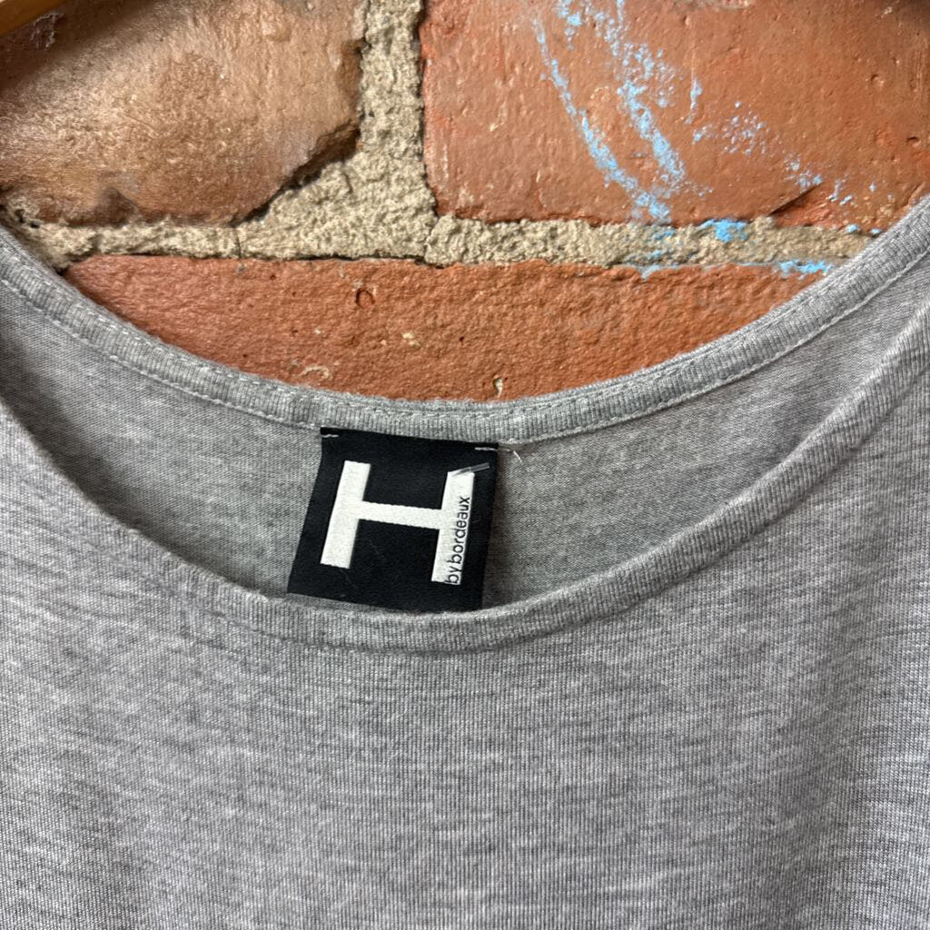 H by Bordeaux Top Cap Sleeve Heather Grey Size S