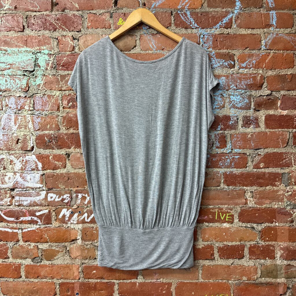 H by Bordeaux Top Cap Sleeve Heather Grey Size S