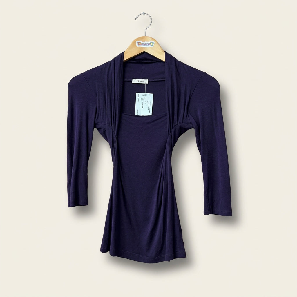 Unyx Top 3/4 Sleeve Purple Ladies Size XS