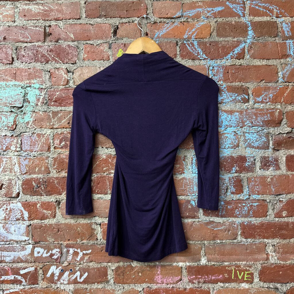 Unyx Top 3/4 Sleeve Purple Ladies Size XS