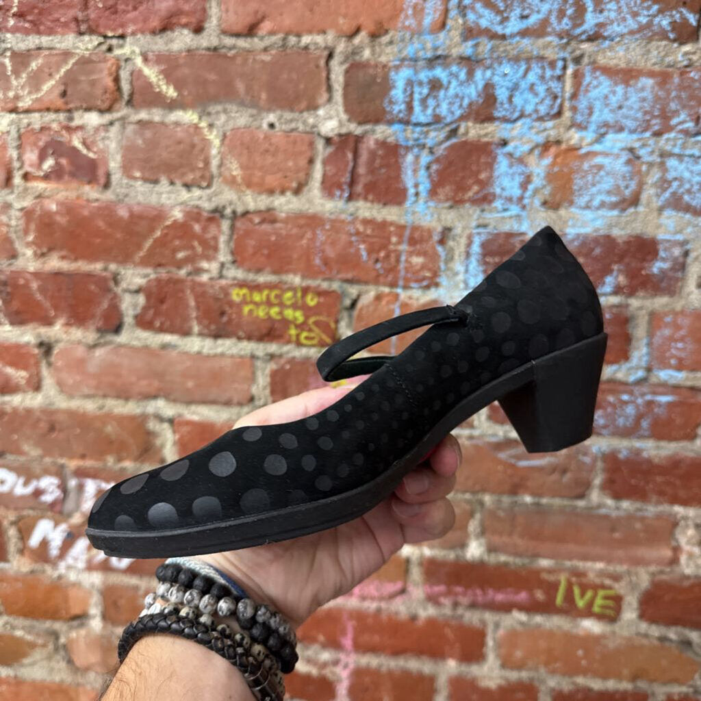 Camper Black Mary Jane Heels Polka Dot Size 38 (8L)