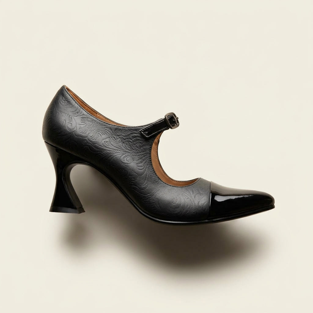 New John Fluevog Malala Black Mary Jane Heels Size 8L