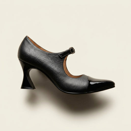 New John Fluevog Malala Black Mary Jane Heels Size 8L