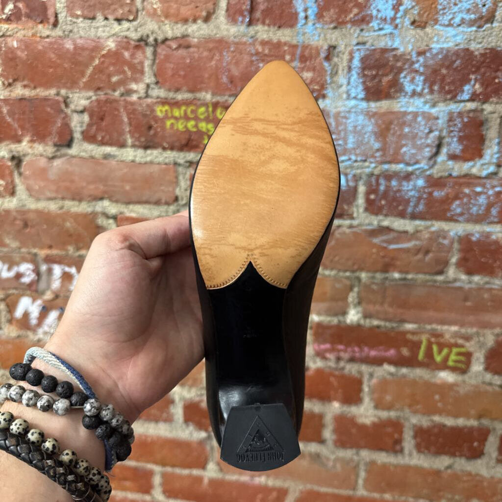 New John Fluevog Malala Black Mary Jane Heels Size 8L