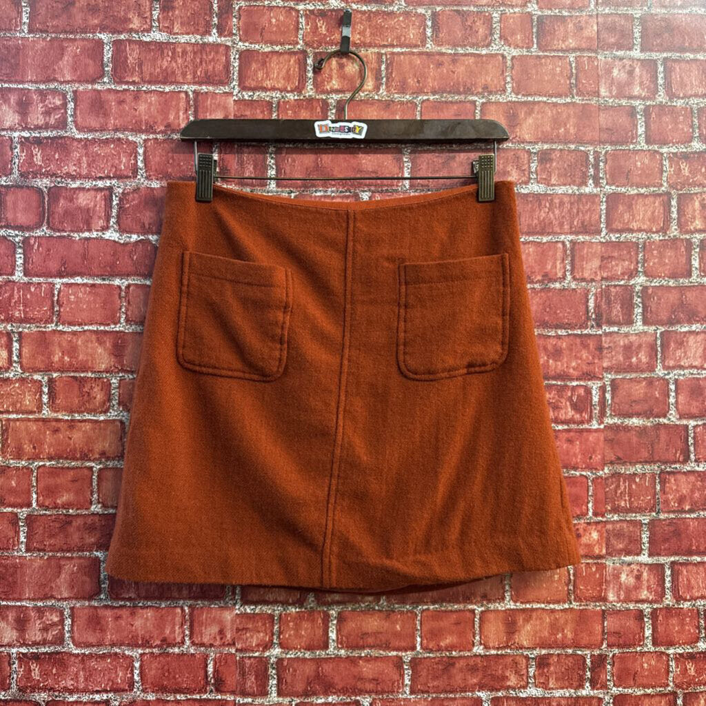 Madewell Mini Skirt Wool Blend Burnt Orange Size 6