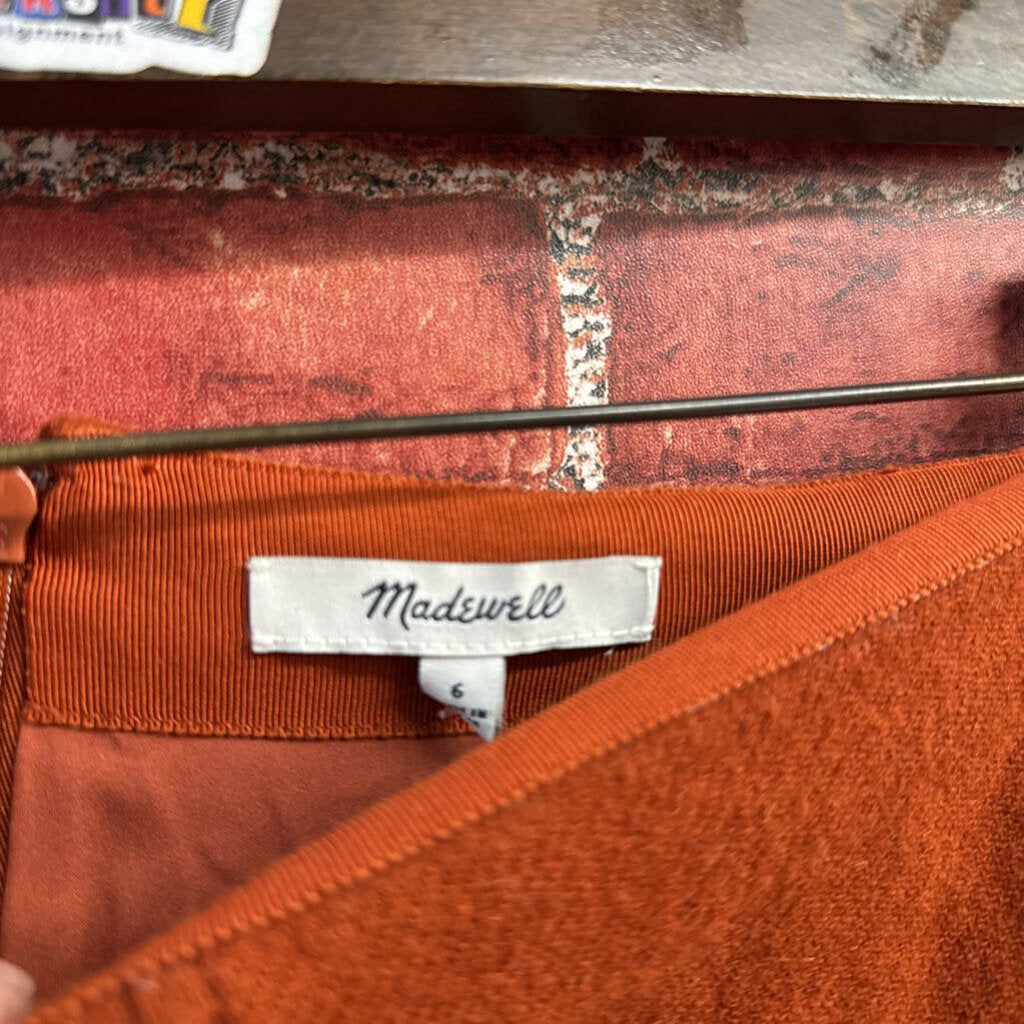 Madewell Mini Skirt Wool Blend Burnt Orange Size 6