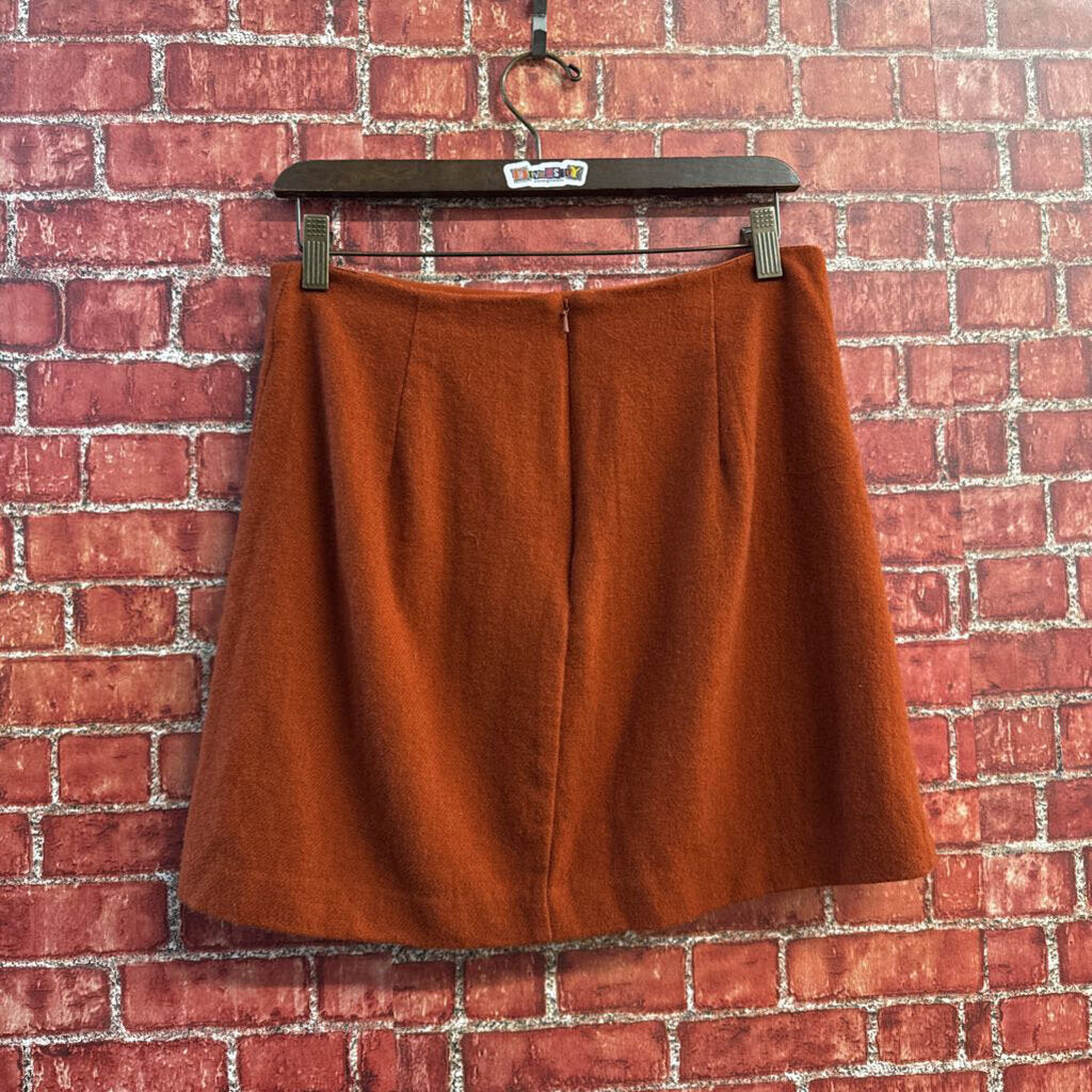 Madewell Mini Skirt Wool Blend Burnt Orange Size 6
