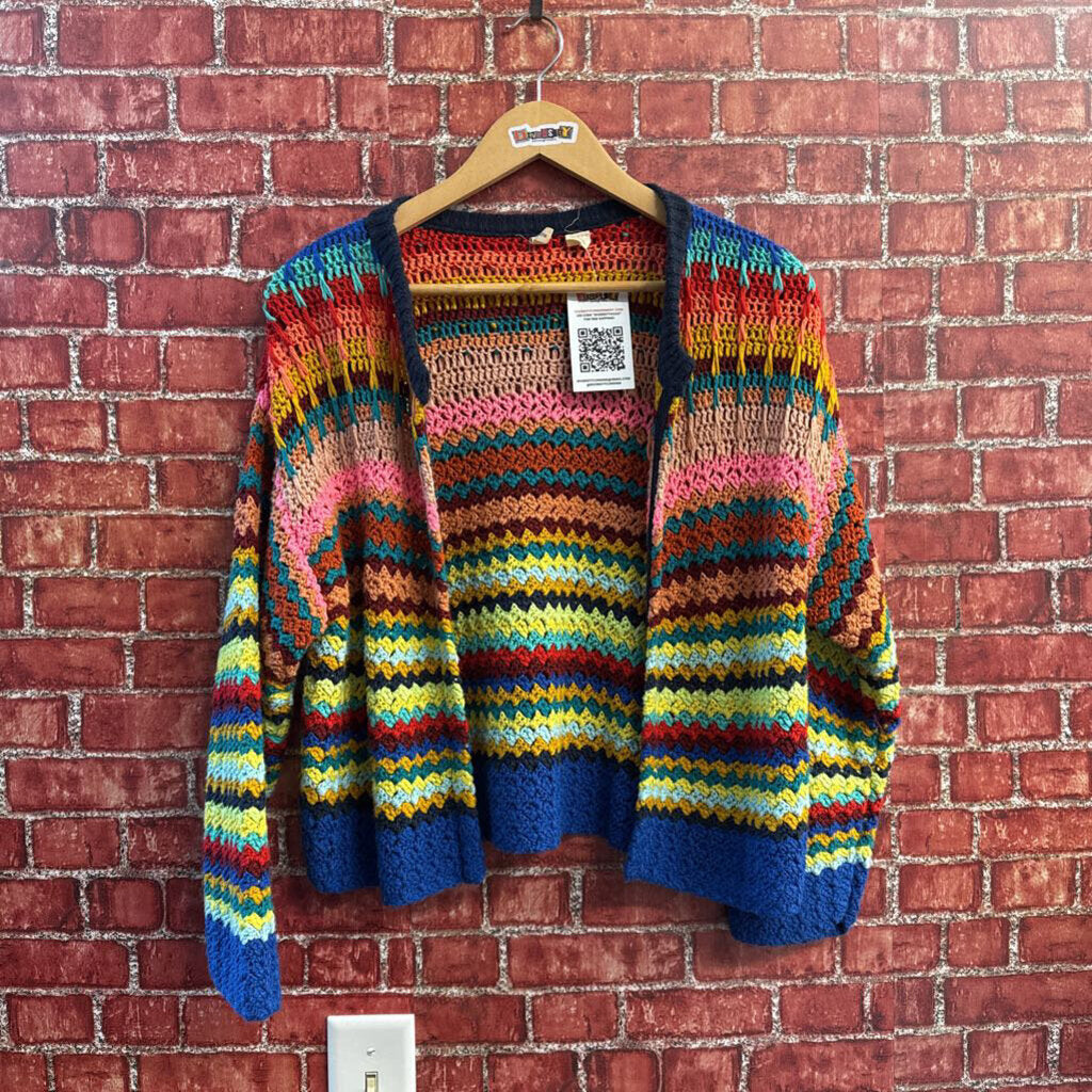Moth Crochet Cardigan Open Multi Size XS