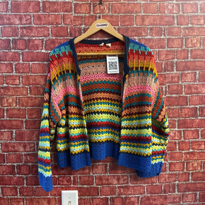 Moth Crochet Cardigan Open Multi Size XS