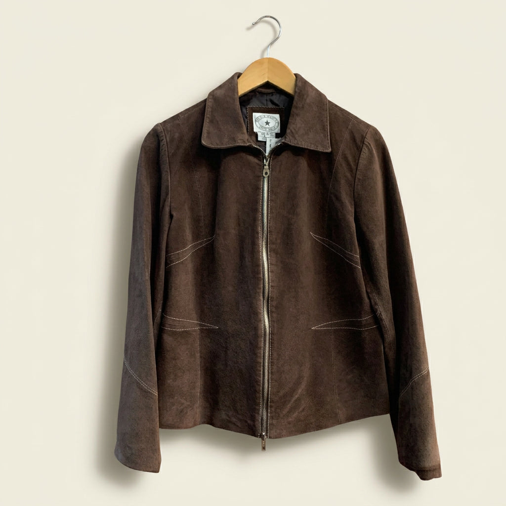 Arleen Bowman Brown Leather Jacket Ladies Size M