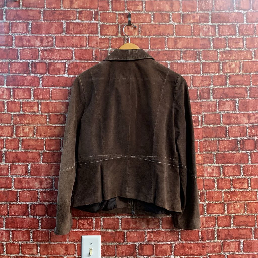 Arleen Bowman Brown Leather Jacket Ladies Size M