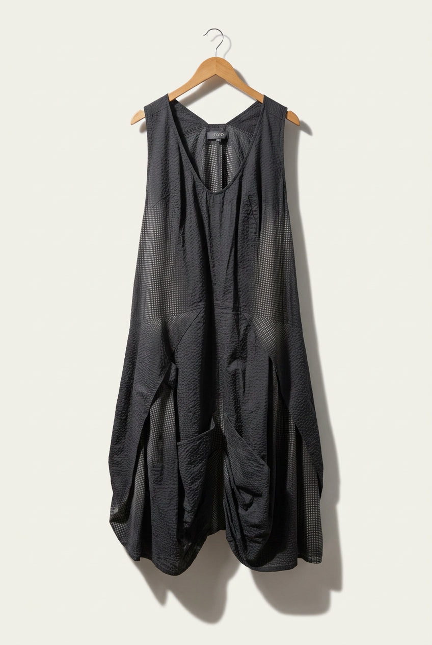 Kekoo Midi Dress Pleated Black & White Ladies Size 3 (L)