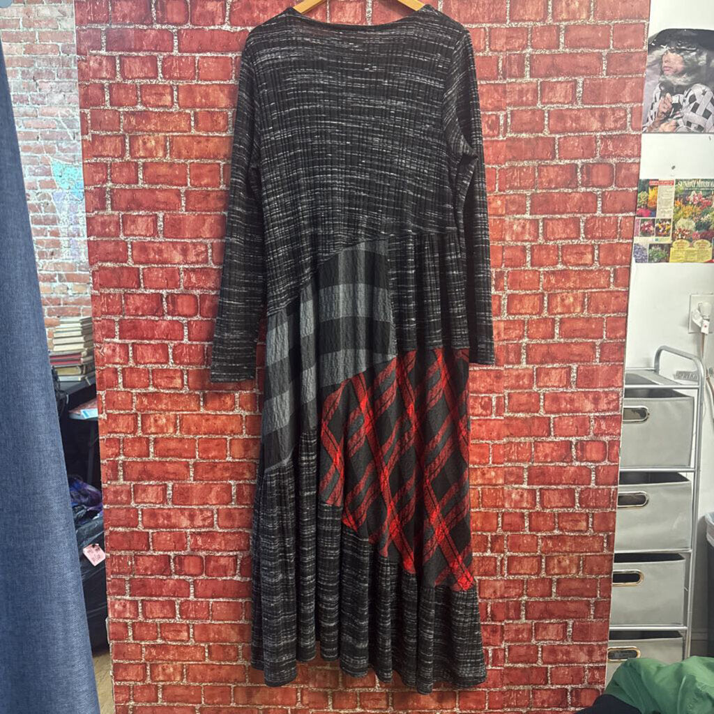 Alembika Multi Pattern + Texture Maxi Dress Size 2