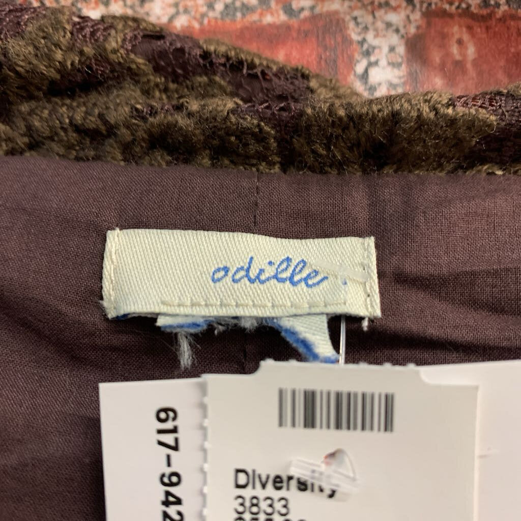 Odille Brown Textured Floral Cape Jacket Ladies Size M