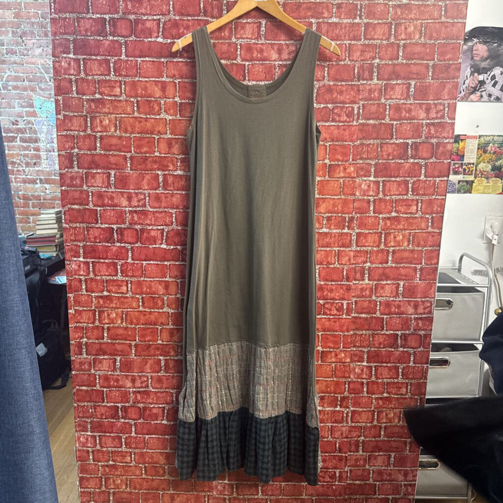Ian Mosh Grey Tiered Multi Texture Maxi Dress Size L