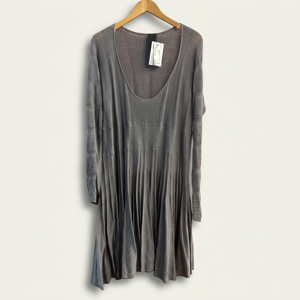 Unbranded Grey Linen Knit Mini Dress LS Ladies Size XL